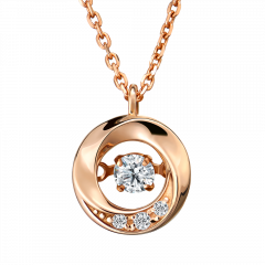 跳舞鑽石 光輝 18K玫瑰金 輕珠寶鑽石項鍊