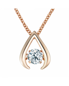 跳舞鑽石 Wish 18K玫瑰金 輕珠寶鑽石項鍊