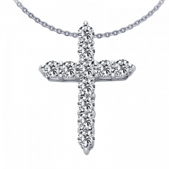 十字架系列 18K金 十字架鑽石項鍊