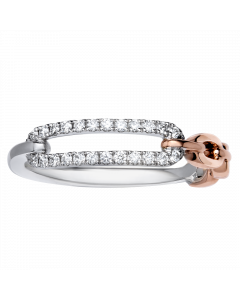 Love Link系列 14K白 玫瑰金 環扣設計輕奢鑽戒