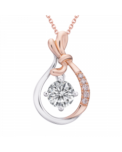 天使之翼  玫瑰金 18K白金  水滴款鑽石項鍊