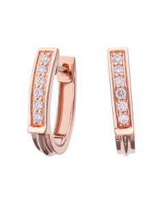 雋永系列 14K玫瑰金 垂墜鑽石耳環