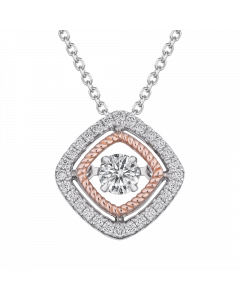 跳舞鑽石 光熠系列 18K金 玫瑰金 輕奢鑽石項鍊