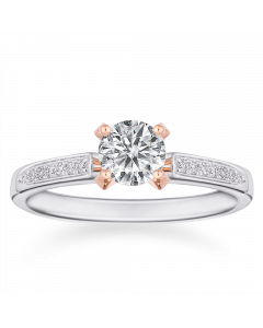 優雅系列III 18K白金 玫瑰金 細版鑽戒