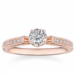 約定  18K玫瑰金 細版鑽戒