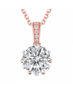 女王的秘密系列 14K白金 玫瑰金 皇冠設計鑽石項鍊