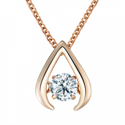 跳舞鑽石 Wish  18K玫瑰金 輕珠寶鑽石項鍊