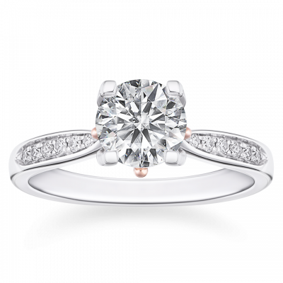 女王的秘密系列 14K白金 玫瑰金 皇冠設計鑽戒