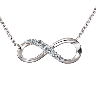 infinity系列 10K金 輕珠寶鑽石項鍊