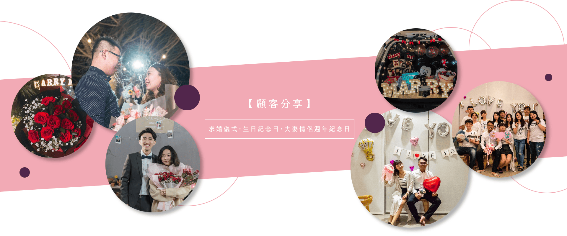 顧客分享,求婚儀式,生日紀念日,夫妻情侶週年紀念日